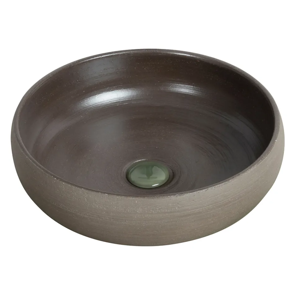 Green Floor Badeværelsesskabssammensætning og emaljeret tilbehør - Maryse Viadurini