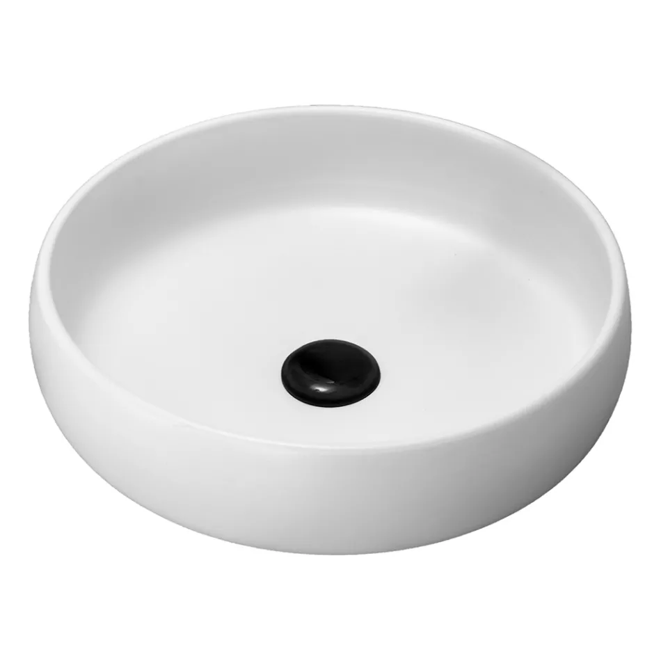 Sort badeværelsesskabssammensætning komplet med spejl og tilbehør - Maryse Viadurini