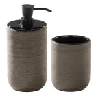 Sort badeværelsesskabssammensætning komplet med spejl og tilbehør - Maryse Viadurini