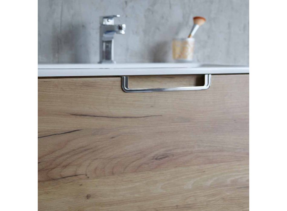 Badeværelse forfængelighed skab sammensætning i træ og moderne design spejl - Gualtiero