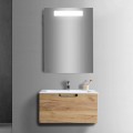 Badeværelse forfængelighed kabinet sammensætning i træ og moderne design spejl - Gualtiero