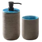 Blå gulvstående badeværelsesmøbelsammensætning med moderne designtilbehør - Patryk Viadurini