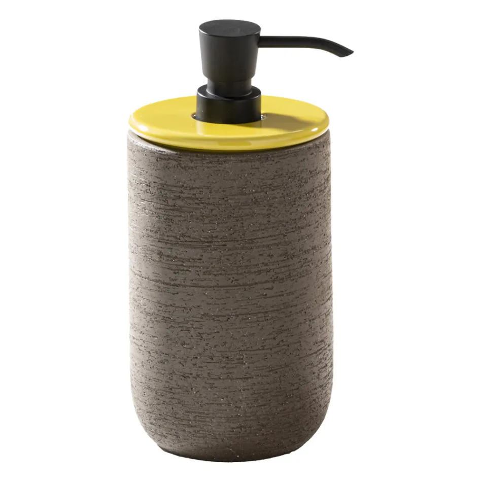 Badeværelsesmøbelsammensætning med tilbehør og lerbassin - Carolie Viadurini