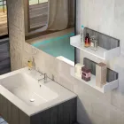 Træmøbelsammensætning lavet i Italien forlì suspension badeværelse Viadurini