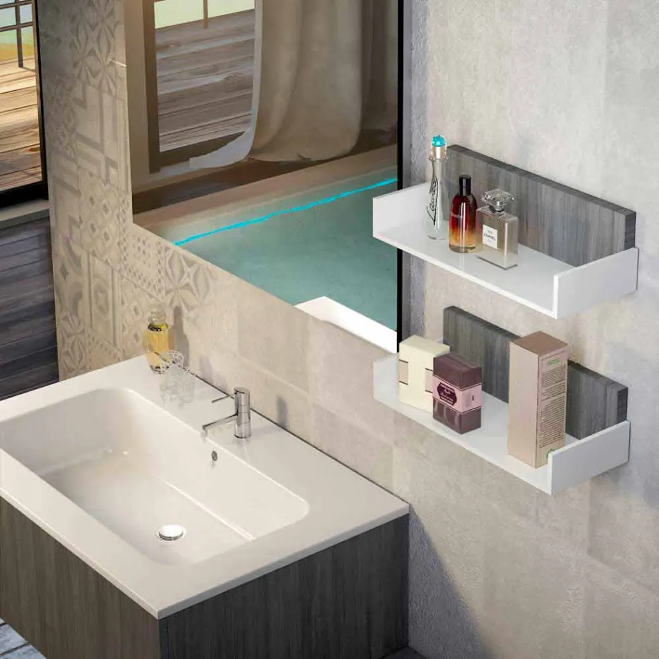 Træmøbelsammensætning lavet i Italien forlì suspension badeværelse Viadurini