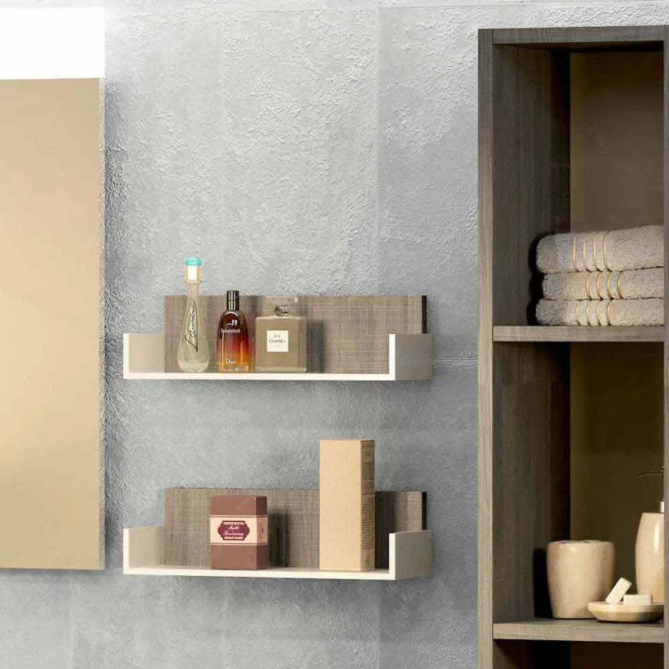 Træmøbelsammensætning lavet i Italien forlì suspension badeværelse Viadurini