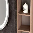 Sammensætning af hængende træ design badeværelsesmøbler lavet Italien Genova Viadurini