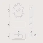 Sammensætning af hængende træ design badeværelsesmøbler lavet Italien Genova Viadurini