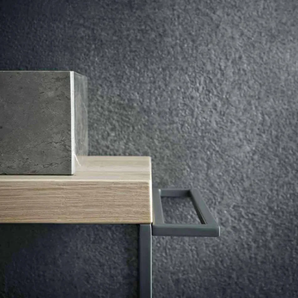 Moderne badeværelsessammensætning af grunddesignmøbler fremstillet i Italien - Farart6 Viadurini