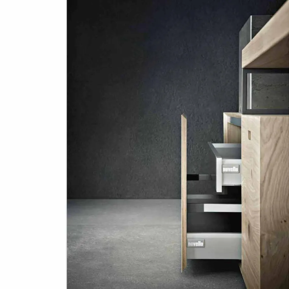 Moderne badeværelsessammensætning af grunddesignmøbler fremstillet i Italien - Farart6 Viadurini