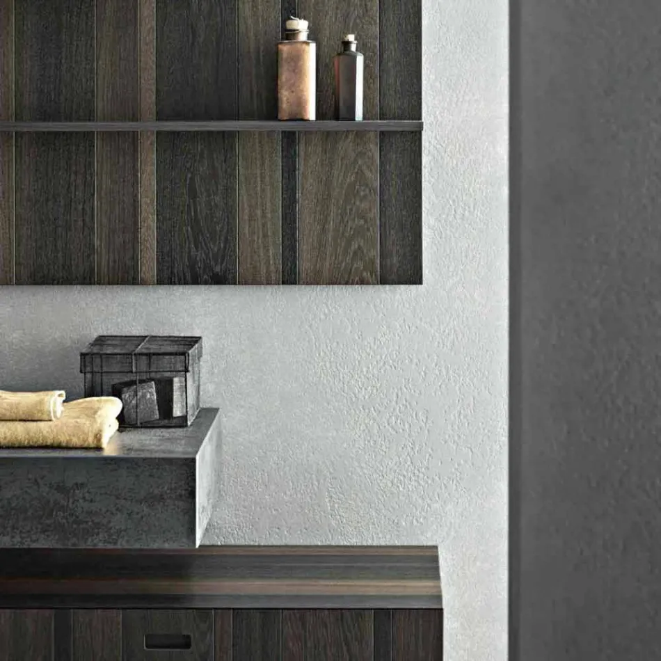 Komposition til ophængt badeværelse og moderne design lavet i Italien - Farart9 Viadurini