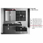 Komposition til ophængt badeværelse og moderne design lavet i Italien - Farart9 Viadurini