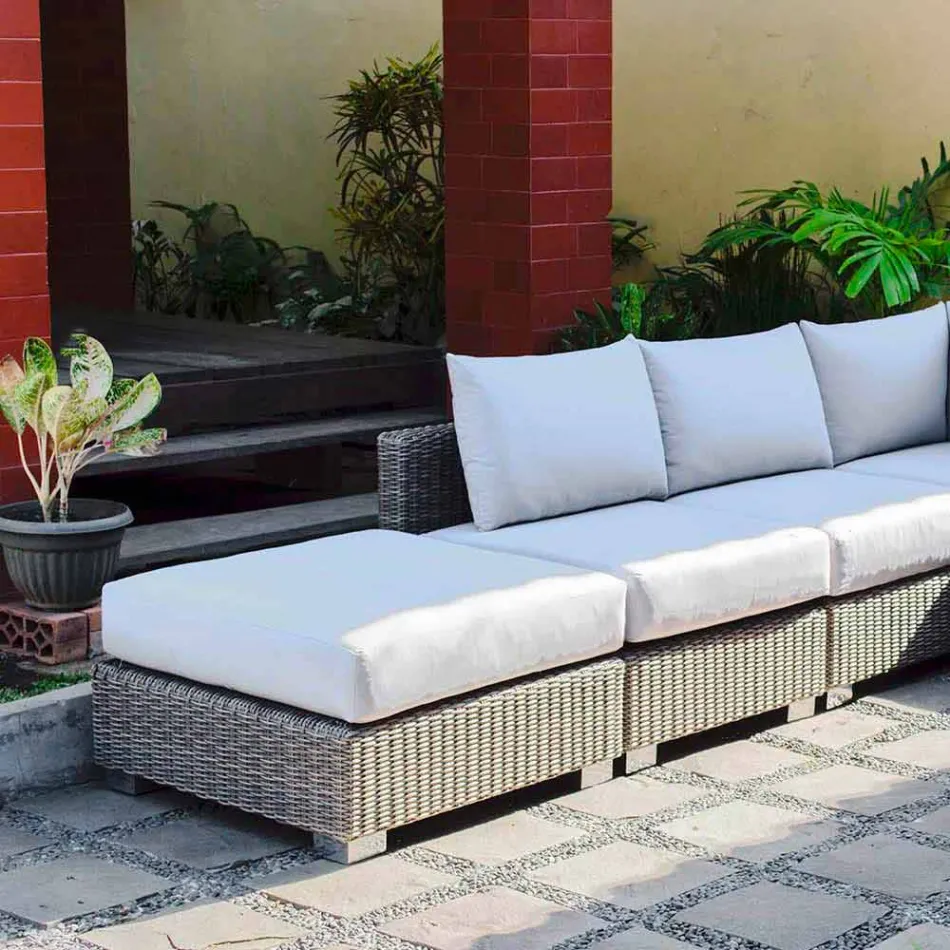 Udendørs siddepladser præparat med hånd-vævet struktur Rita Viadurini