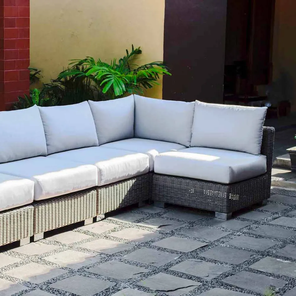 Udendørs siddepladser præparat med hånd-vævet struktur Rita Viadurini