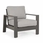 Udendørs stue sammensætning i aluminium med stofpuder - Yoshi Viadurini