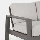 Udendørs stue sammensætning i aluminium med stofpuder - Yoshi Viadurini