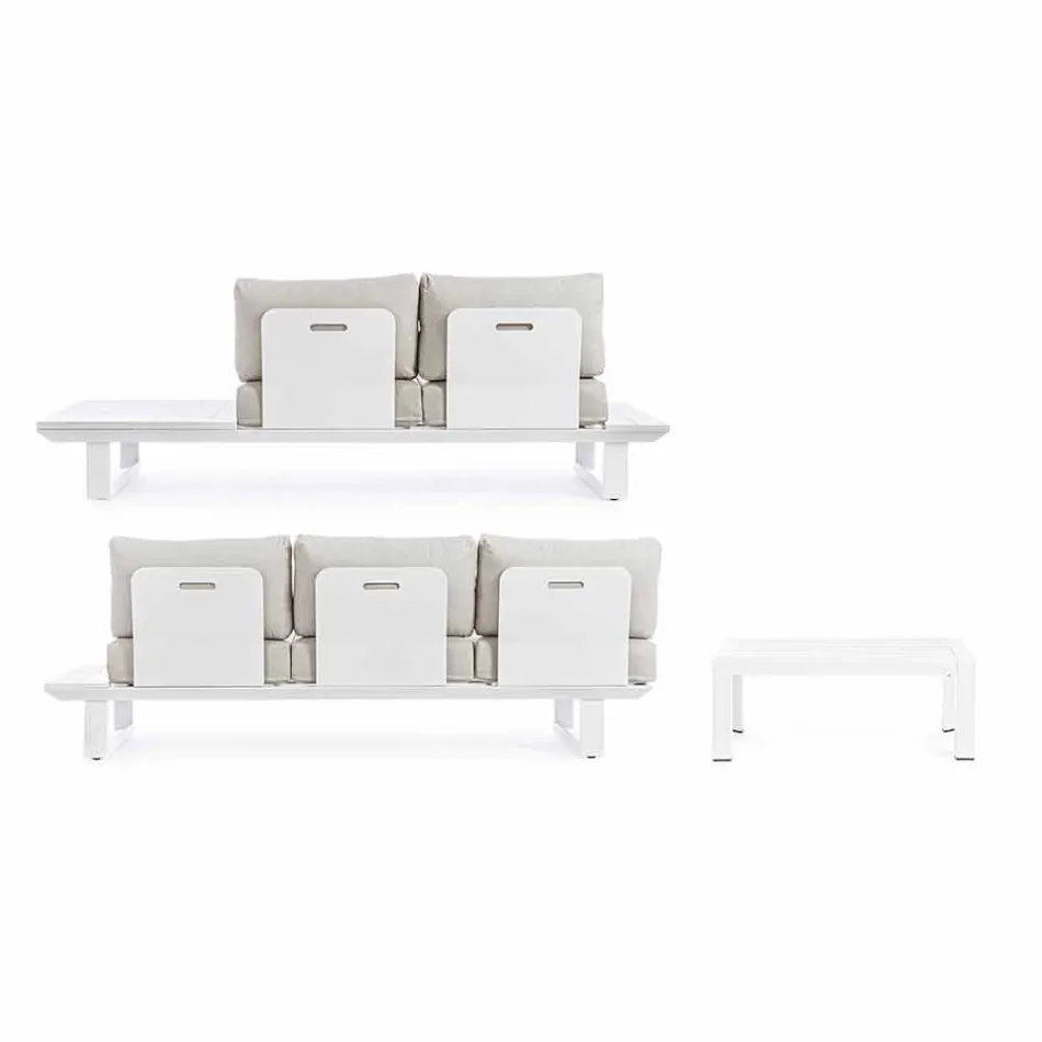 Udendørs stue sammensætning i aluminium og homemotion stof - Francine Viadurini