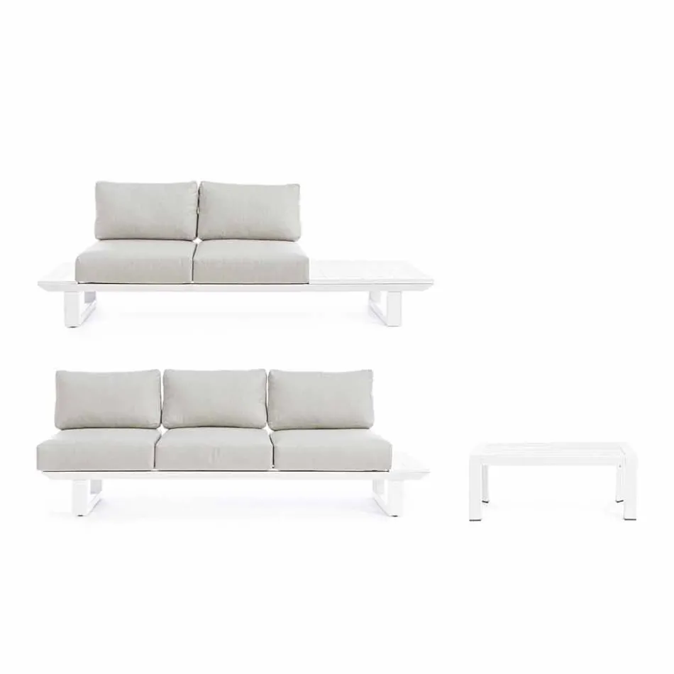 Udendørs stue sammensætning i aluminium og homemotion stof - Francine Viadurini