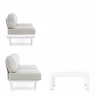 Udendørs stue sammensætning i aluminium og homemotion stof - Francine Viadurini