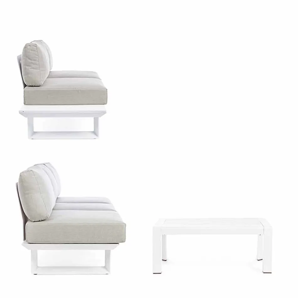 Udendørs stue sammensætning i aluminium og homemotion stof - Francine Viadurini