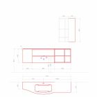 Suspenderet designkomposition, moderne design badeværelsesmøbler - Callisi5 Viadurini