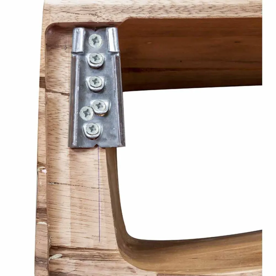 Suspenderet sammensætning af badeværelsesmøbler i moderne teaktræ - Kristi Viadurini