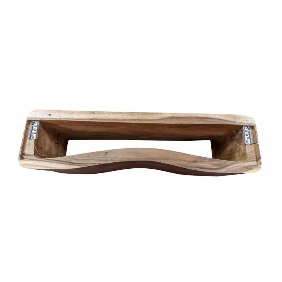 Suspenderet sammensætning af badeværelsesmøbler i moderne teaktræ - Kristi Viadurini