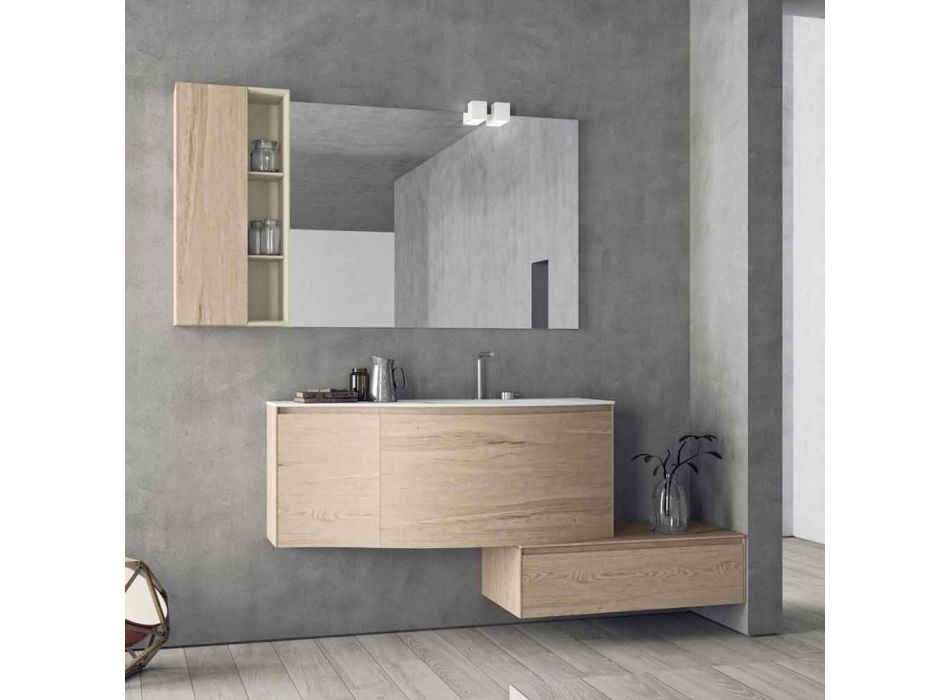 Suspenderet og moderne komposition til badeværelset, lavet i Italien Design - Callisi4 Viadurini