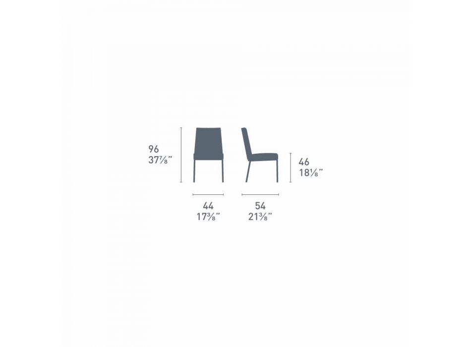 Connubia Calligaris Garda moderne stol i stof og metal, 2 stk Viadurini