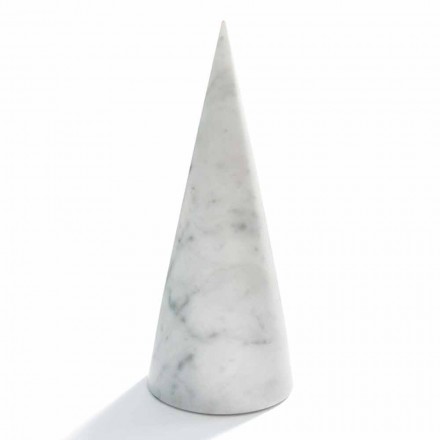 Stor dekorativ kegle i hvid Carrara-marmor fremstillet i Italien - Connu Viadurini