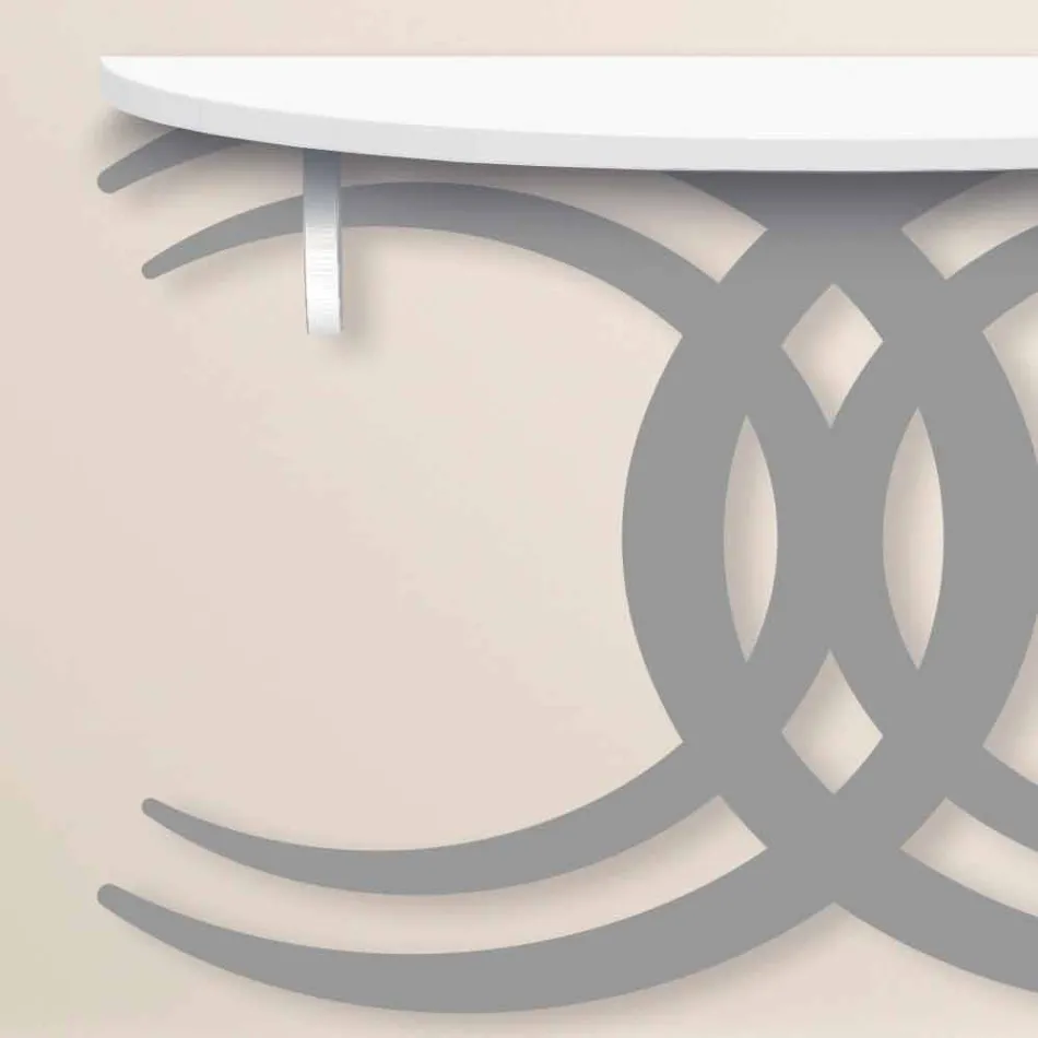 Vægmonteret konsol for moderne design i hvidt og gråt træ - Coco Viadurini