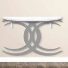 Vægmonteret konsol for moderne design i hvidt og gråt træ - Coco Viadurini