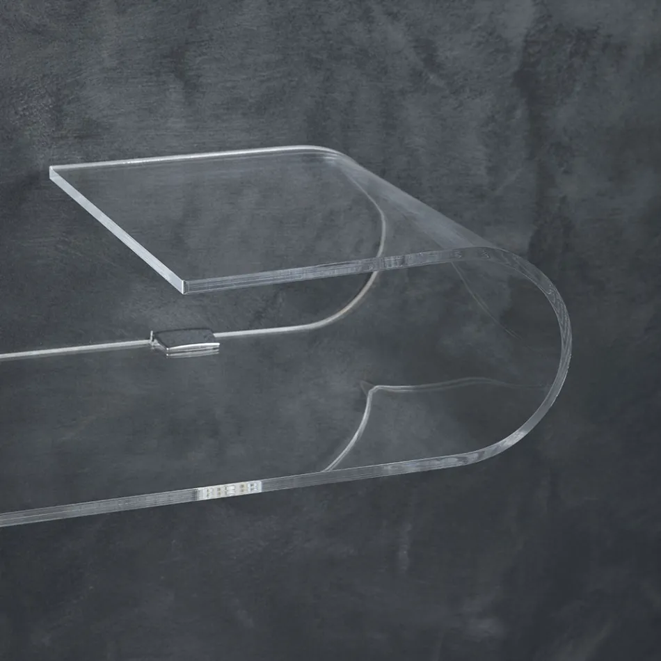 Ophængt vægkonsol i transparent design akrylkrystal - Cesarea Viadurini