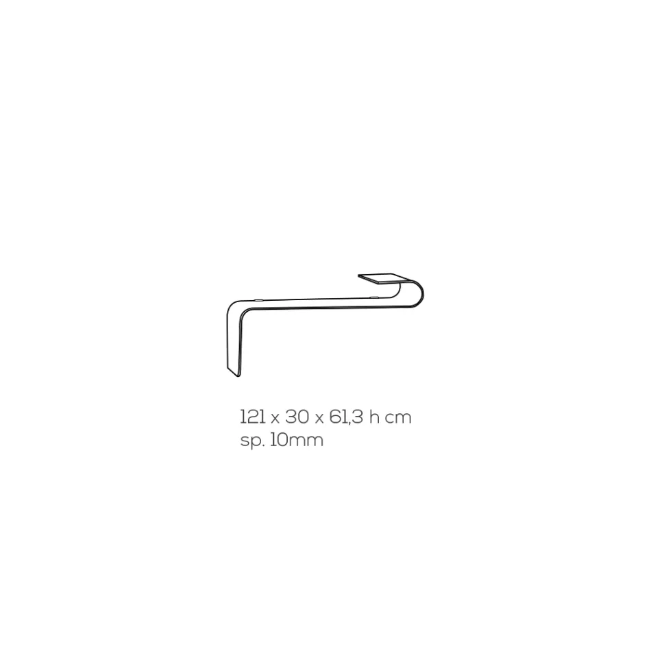 Ophængt vægkonsol i transparent design akrylkrystal - Cesarea Viadurini