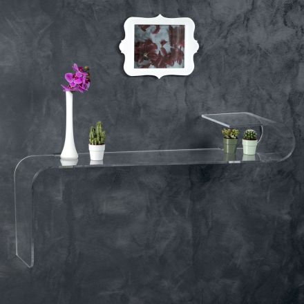 Ophængt vægkonsol i transparent design akrylkrystal - Cesarea Viadurini