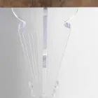 Vægkonsolbord i gråhvidt træ eller Corten og plexiglas - Leopardi Viadurini