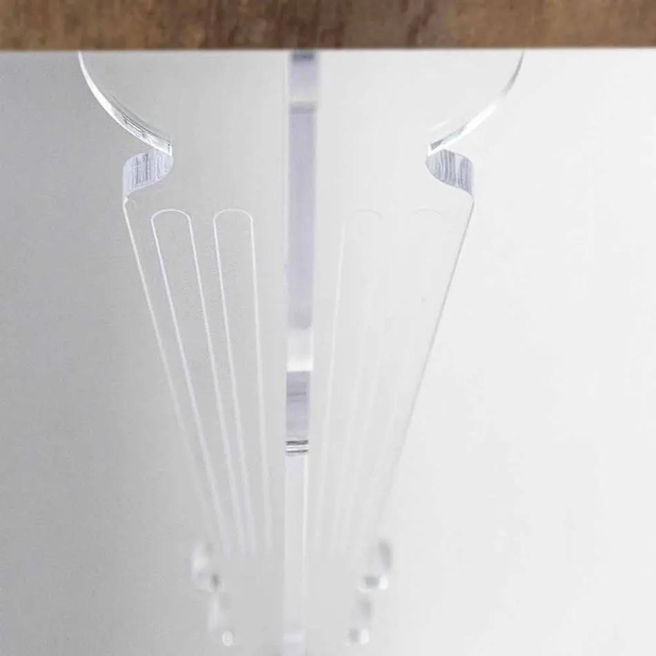 Vægkonsolbord i gråhvidt træ eller Corten og plexiglas - Leopardi Viadurini