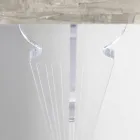 Vægkonsolbord i gråhvidt træ eller Corten og plexiglas - Leopardi Viadurini