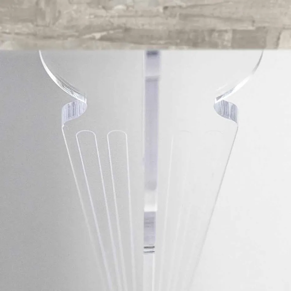 Vægkonsolbord i gråhvidt træ eller Corten og plexiglas - Leopardi Viadurini