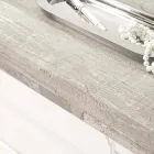 Vægkonsolbord i gråhvidt træ eller Corten og plexiglas - Leopardi Viadurini