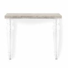 Vægkonsolbord i gråhvidt træ eller Corten og plexiglas - Leopardi Viadurini