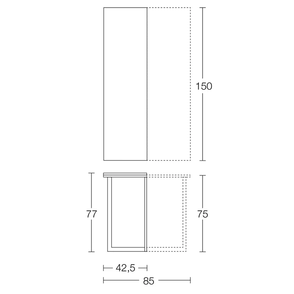 Udtrækkelig konsol 150 cm i metal og melamin Made in Italy - Flap Viadurini
