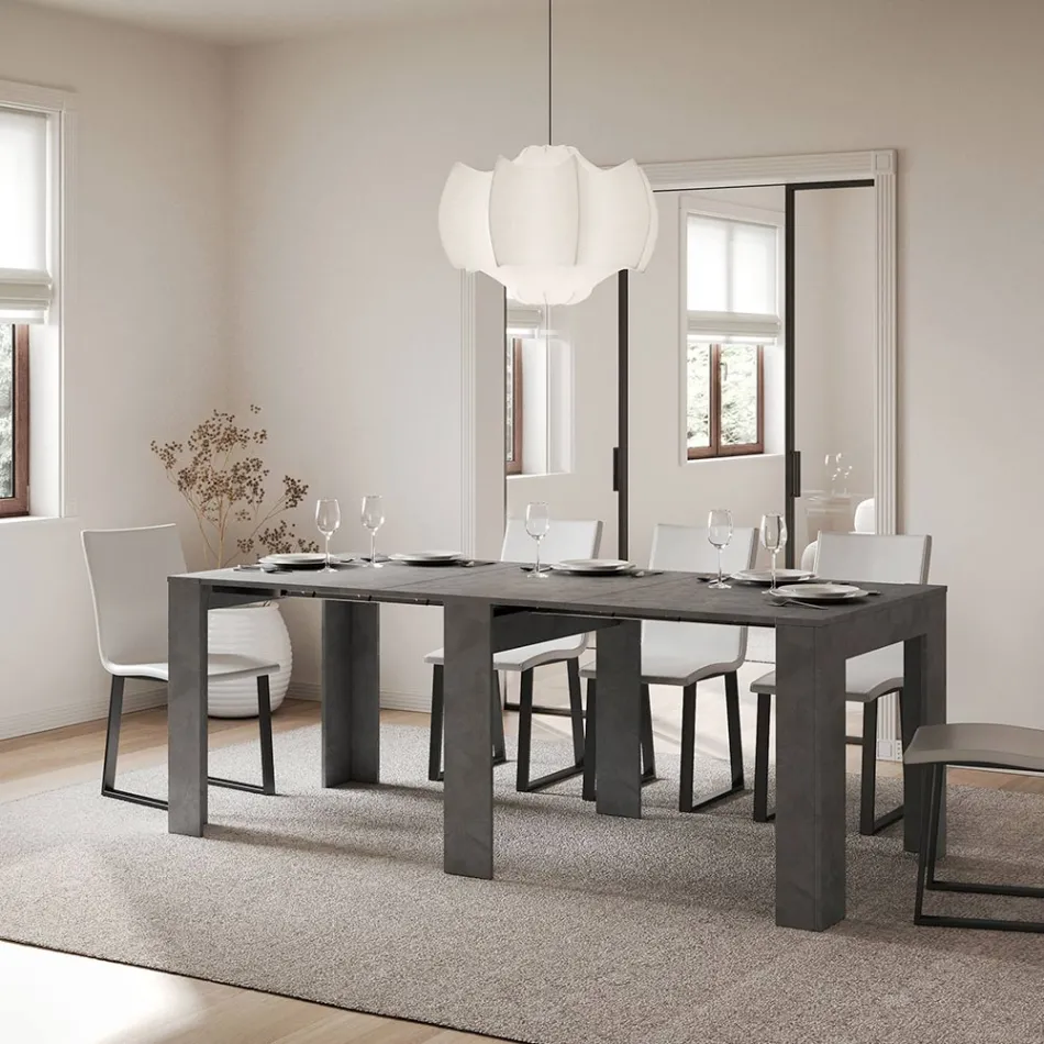 Udtrækkelig konsol til 181 cm i Made in Italy melaminpaneler - Drago Viadurini