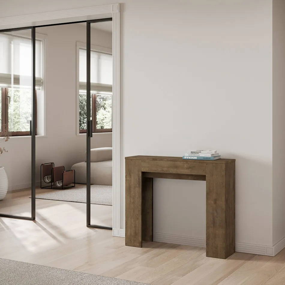 Udtrækkelig konsol til 181 cm i Made in Italy melaminpaneler - Drago Viadurini