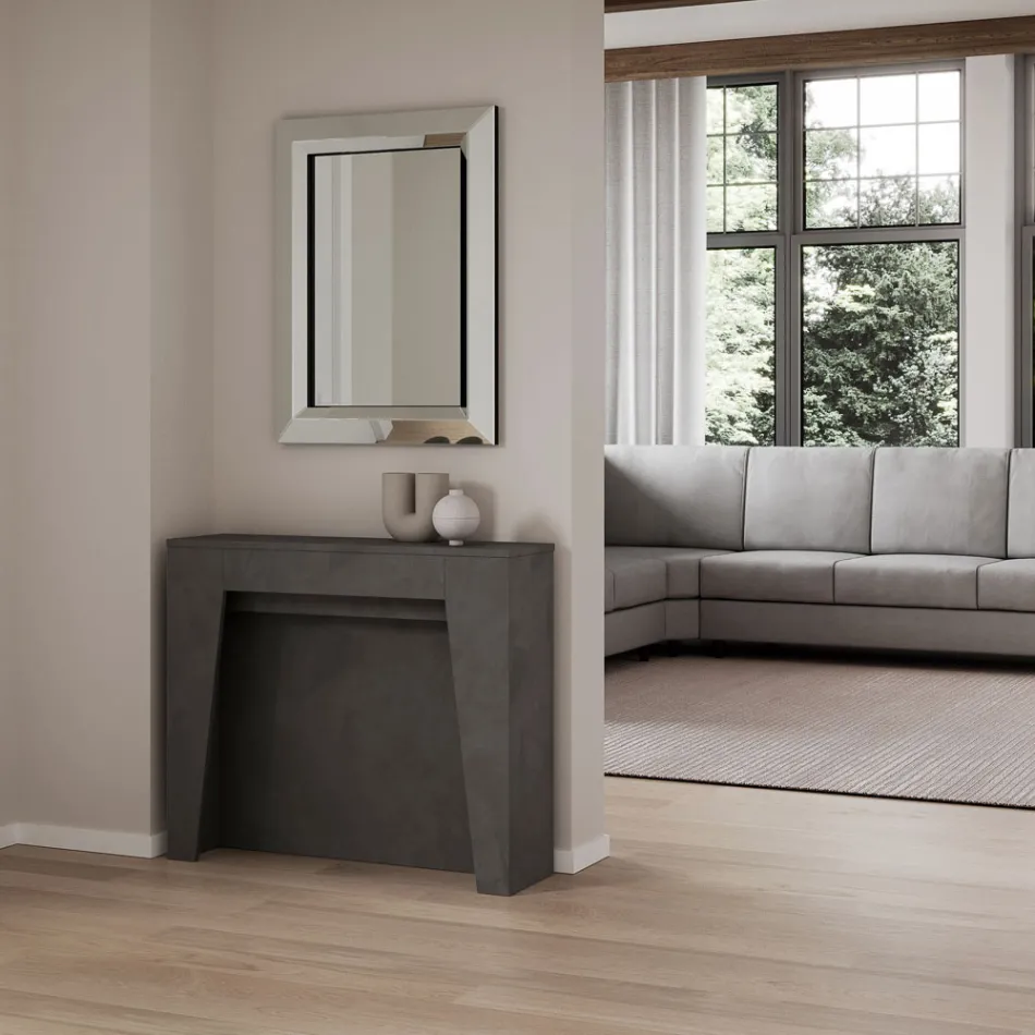 Udtrækkelig konsol til 211 cm i melamin i det væsentlige Made in Italy - Incantesimo Viadurini