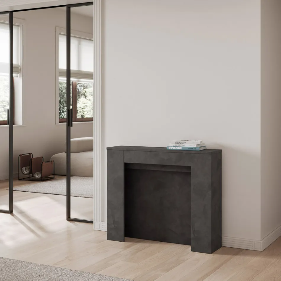 Udtrækkelig konsol til 211 cm i Made in Italy melaminpaneler - Principessa Viadurini