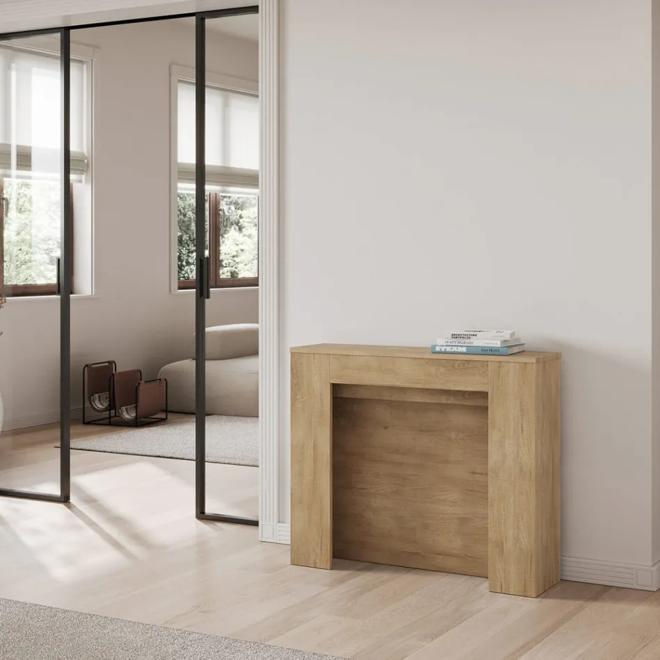 Udtrækkelig konsol til 211 cm i Made in Italy melaminpaneler - Principessa Viadurini