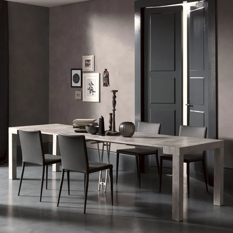 Udtrækkelig konsol til 290 cm i melamintræ fremstillet i Italien - Paride Viadurini