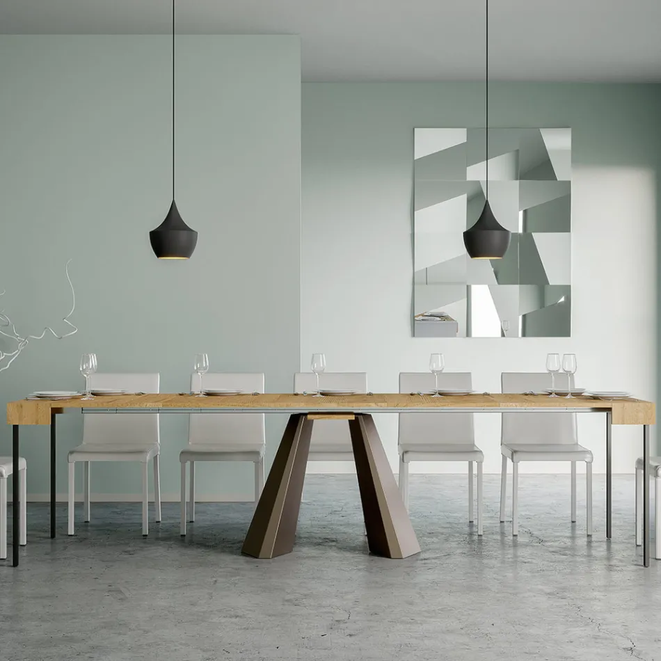 Udtrækkelig konsol til 300 cm med Bear Finish Ben Made in Italy - Destino Viadurini