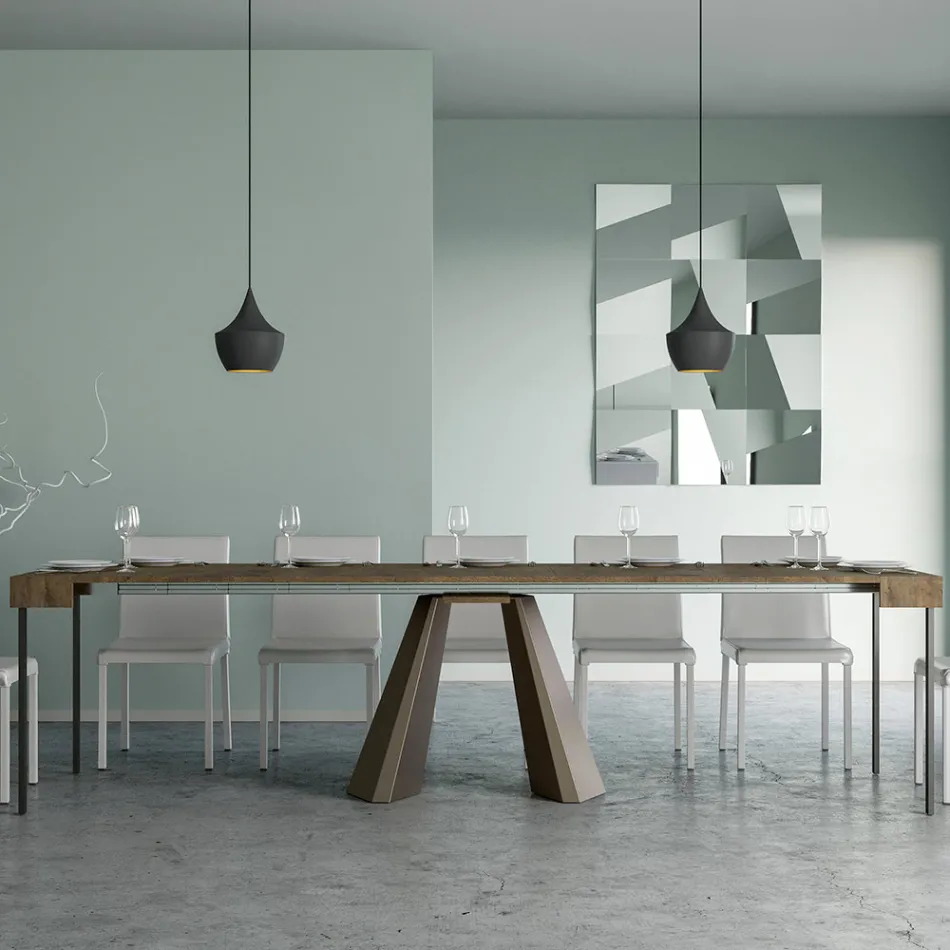 Udtrækkelig konsol til 300 cm med Bear Finish Ben Made in Italy - Destino Viadurini